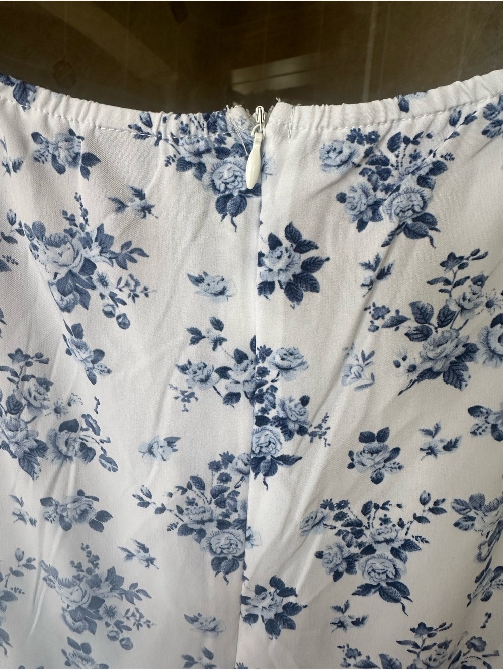 SHEIN Blue Floral Puff-Sleeve Midi Dress - size M - Picture 8 of 9